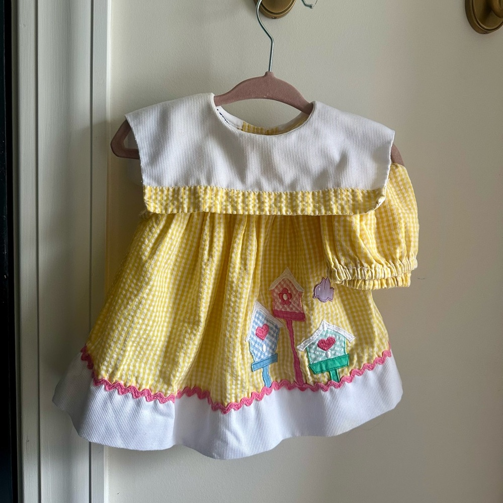 Vintage Samara | 90s baby girl dress with matching bloomers | 3-6 months
